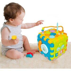 6-in-1 Learning Activity Center Play Square with Musical Toys, Educational Toys